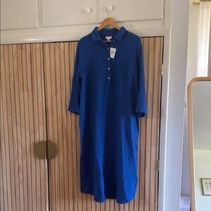 NWT J. Jill Royal Blue Textured Shirtdress size medium